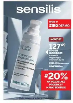 Ziko Dermo Koncentrat wygładzający zmarszczki Sensilis Hyaluronic oferta