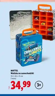 Lidl Walizka na samochodziki Mattel 15,5x8,5x21 cm oferta