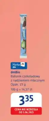 dm drogerie markt Batonik czekoladowy z nadzieniem mlecznym dmBio oferta