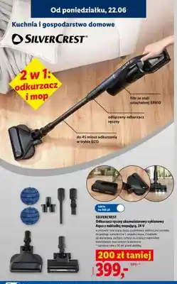 Lidl Odkurzacz ręczny akumulatorowy cyklonowy Silvercrest Aqua z nakładką mopującą oferta