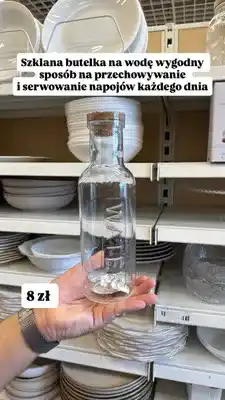 Pepco Szklana butelka na wodę oferta