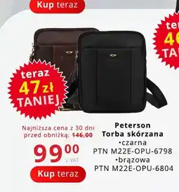 Poczta Polska Torba skórzana Peterson brązowa oferta