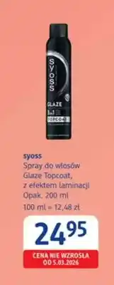 dm drogerie markt Spray do włosów Syoss Glaze Topcoat z efektem laminacji oferta