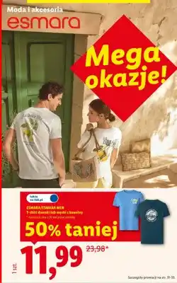 Lidl T-shirt męski z bawełny Esmara Men oferta