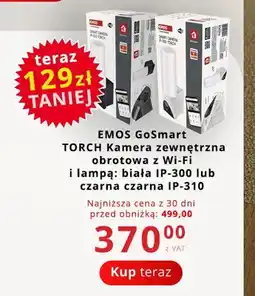 Poczta Polska Kamera zewnętrzna obrotowa z Wi-Fi i lampą EMOS GoSmart TORCH biała IP-300 oferta