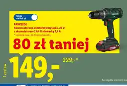 Lidl Akumulatorowa wiertarkowkrętarka Parkside oferta