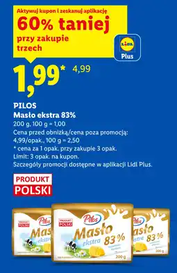 Lidl PILOS Masło ekstra 83% oferta