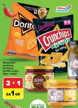 Carrefour Wszystkie nachosy, doritosy, tortilla chips, dipy i salsy oferta