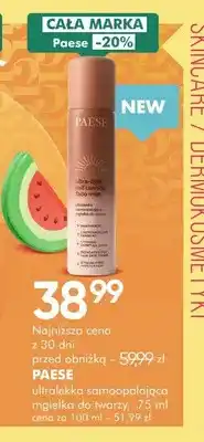 SuperPharm Mgiełka samoopalająca do twarzy Paese oferta