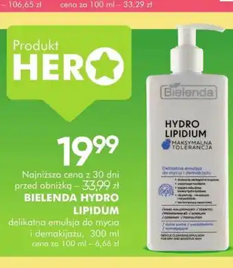 Delikatna emulsja do mycia i demakijażu Bielenda Hydro Lipidium
