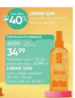 SuperPharm Suchy olejek arganowy SPF 50 Lirene Sun oferta