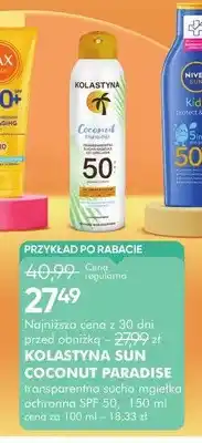SuperPharm Sucha mgiełka ochronna SPF 50 Kolastyna Sun Coconut Paradise oferta