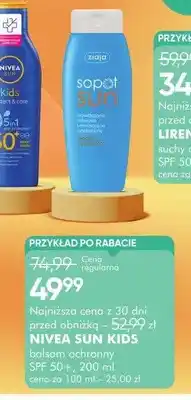 SuperPharm Balsam ochronny SPF 50+ Nivea Sun Kids oferta