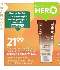 SuperPharm Rozświetlający krem do twarzy i ciała Lirene Perfect Tan oferta