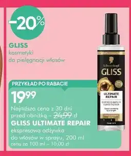 SuperPharm Ekspresowa odżywka do włosów w sprayu Gliss Ultimate Repair oferta