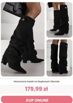 Renee Kozaki damskie marszczone na słupkowym obcasie Renee oferta