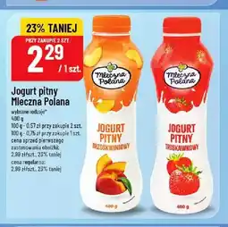 Polomarket Jogurt pitny Mleczna Polana o smaku brzoskwiniowym oferta
