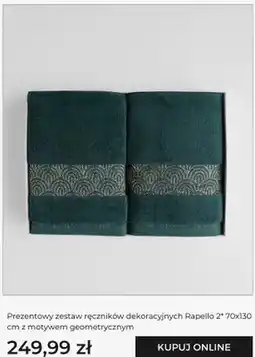 Home&You Prezentowy zestaw ręczników dekoracyjnych Rapello home&you 2-pak 70x130 cm z motywem geometrycznym oferta
