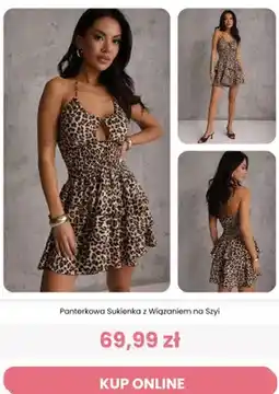 Renee Sukienka panterkowa z wiązaniem na szyi Renee oferta