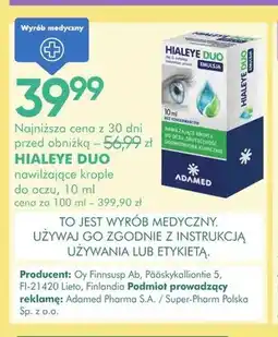 SuperPharm Krople do oczu Hialeye Duo oferta