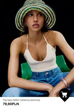 Bershka Top typu halter z dzianiny ażurowej oferta