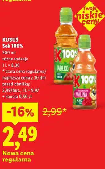 Lidl Sok Kubuś oferta