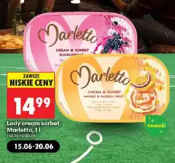 Biedronka Lody cream sorbet Marletto Blackcurrant oferta