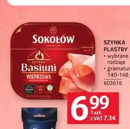 Selgros Szynka Basiuni wieprzowa Sokołów plastry oferta