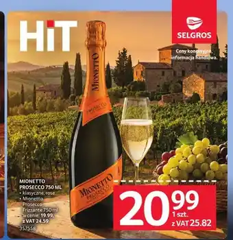 Selgros Wino musujące Mionetto Prosecco klasyczne oferta