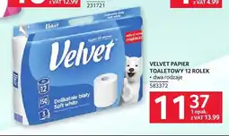 Selgros Papier toaletowy Velvet Delikatnie biały Soft white oferta