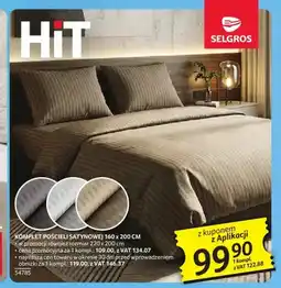 Selgros Komplet pościeli satynowej 160x200 cm oferta