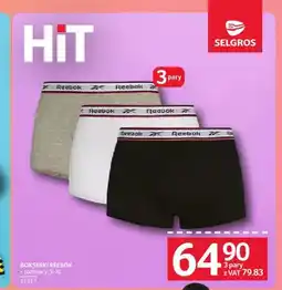 Selgros Bokserki męskie Reebok 3-pak oferta