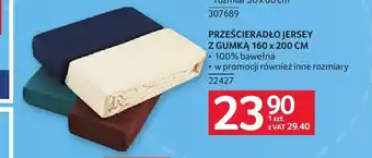 Selgros Prześcieradło jersey z gumką 160x200 cm oferta