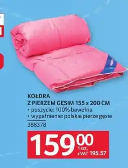 Selgros Kołdra z pierzem gęsim 155x200 cm oferta