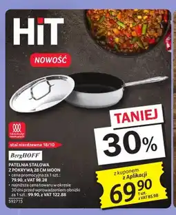 Selgros Patelnia stalowa z pokrywą Berghoff Moon 28 cm oferta