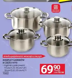 Selgros Komplet garnków 8 części Vito oferta