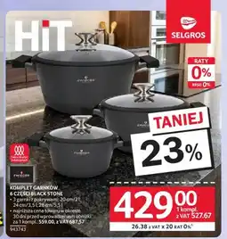 Selgros Komplet garnków 6 części Black Stone Zwieger oferta