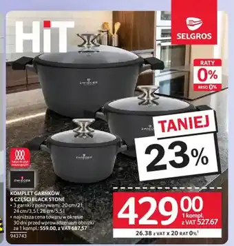 Selgros Komplet garnków 6 części Black Stone Zwieger oferta