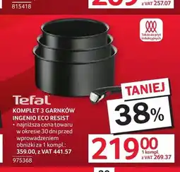 Selgros Komplet garnków Tefal Ingenio Eco Resist 3-pak oferta