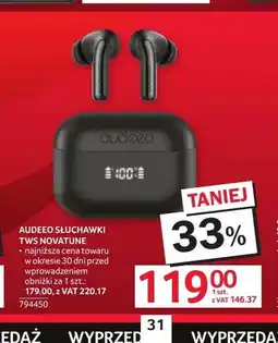 Selgros Słuchawki AUDEEO TWS Novatune oferta