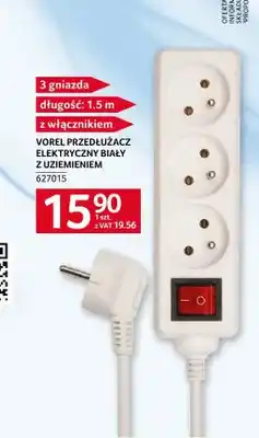 Selgros Przedłużacz elektryczny biały z uziemieniem Vorel oferta