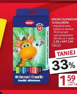 Selgros Kredki ołówkowe Rexus 12 kolorów oferta