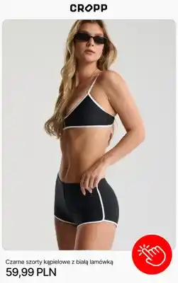 Cropp Szorty kąpielowe Cropp czarne z białą lamówką oferta