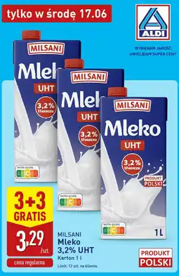 ALDI MILSANI Mleko 3,2% UHT oferta