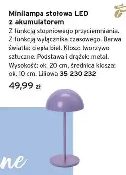 Tchibo Minilampa stołowa LED z akumulatorem liliowa oferta