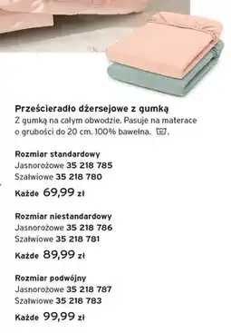Tchibo Prześcieradło dżersejowe z gumką rozmiar niestandardowy oferta