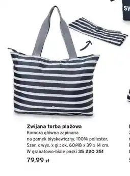 Tchibo Zwijana torba plażowa Tchibo w granatowo-białe paski oferta