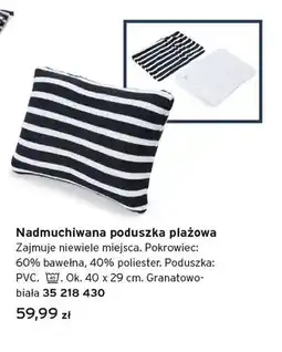 Tchibo Nadmuchiwana poduszka plażowa Tchibo granatowo-biała oferta