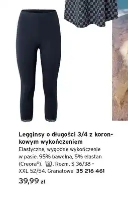Tchibo Legginsy o długości 3/4 z koronkowym wykończeniem Tchibo oferta