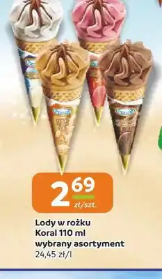 Społem Częstochowa Lody w rożku Koral czekoladowy oferta